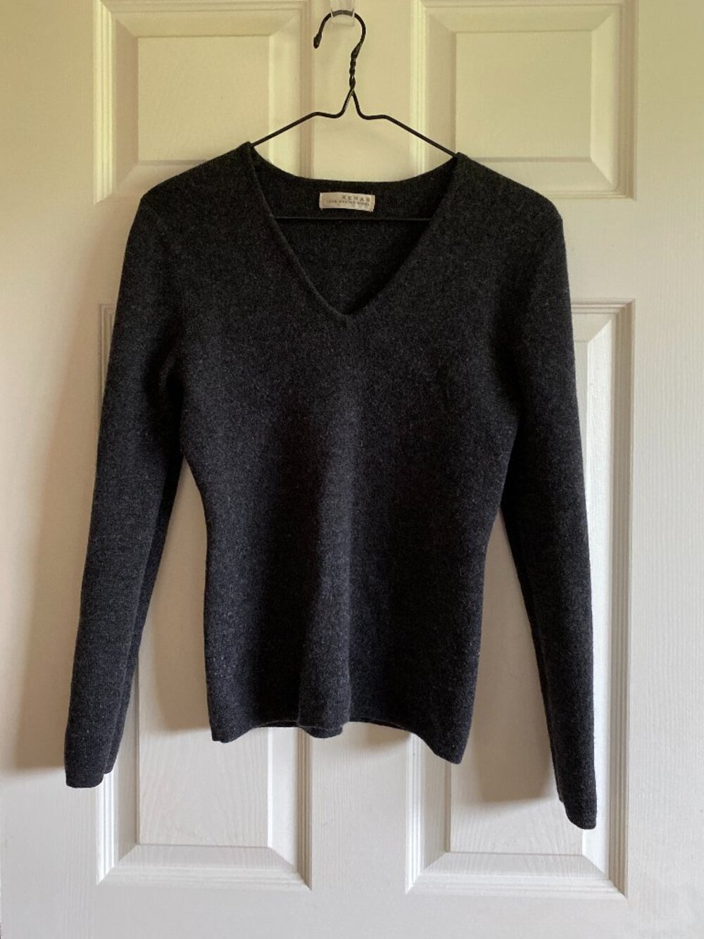 KENAR 100% Merino Wool Knit Sweater US S Gray